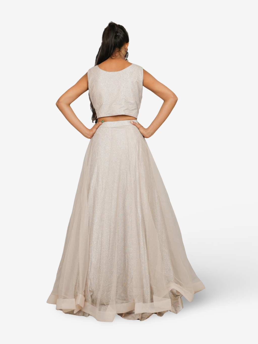 Multi color lehenga with choli peals work and sequins with dupatta for women by Shreekama