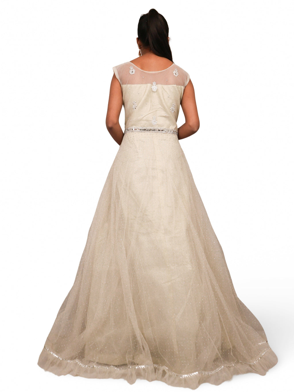 Gown with Embroidery & Glitter Work by Shreekama