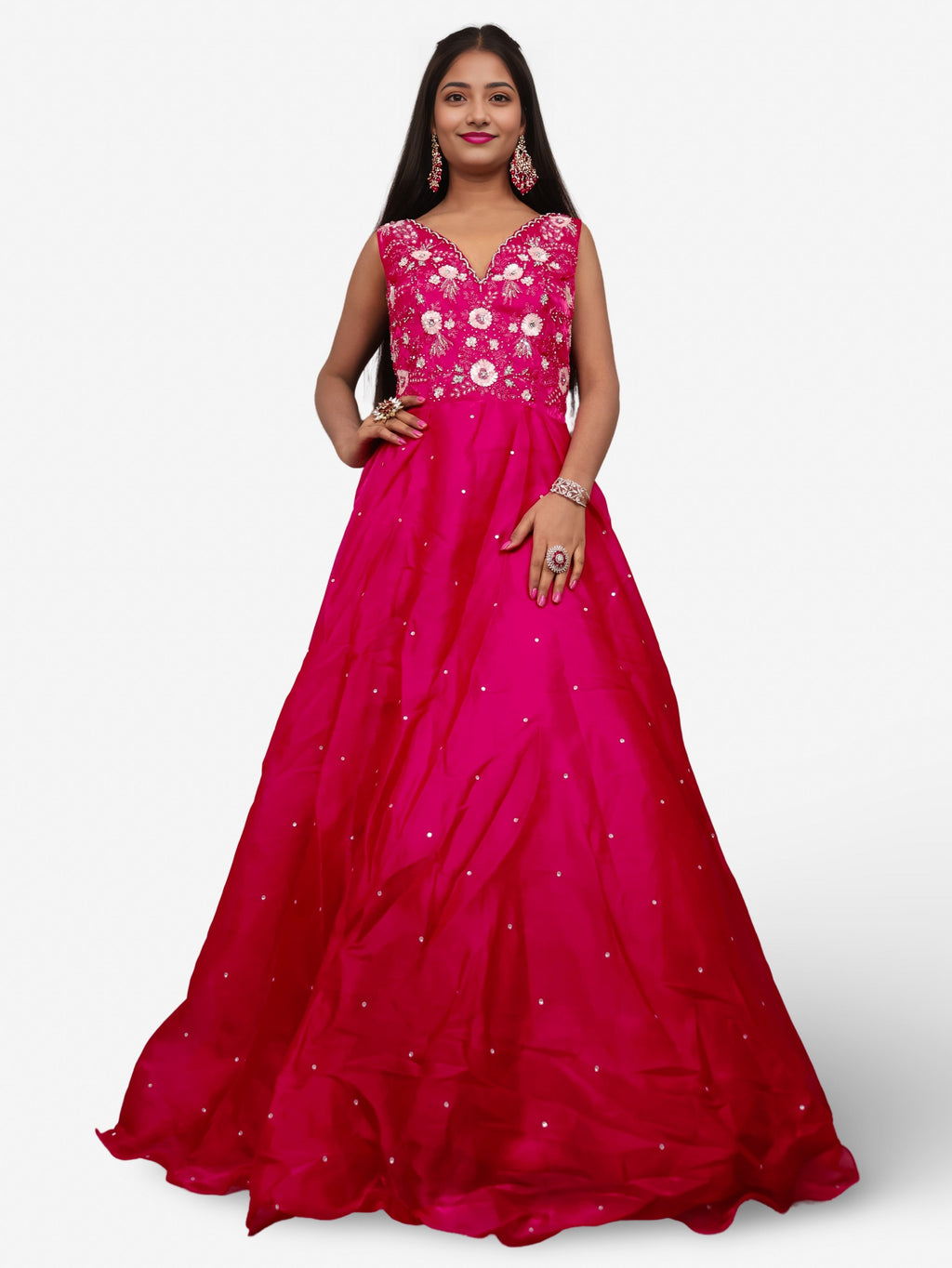 Gown with Sequin & Cut Dana Work by Shreekama