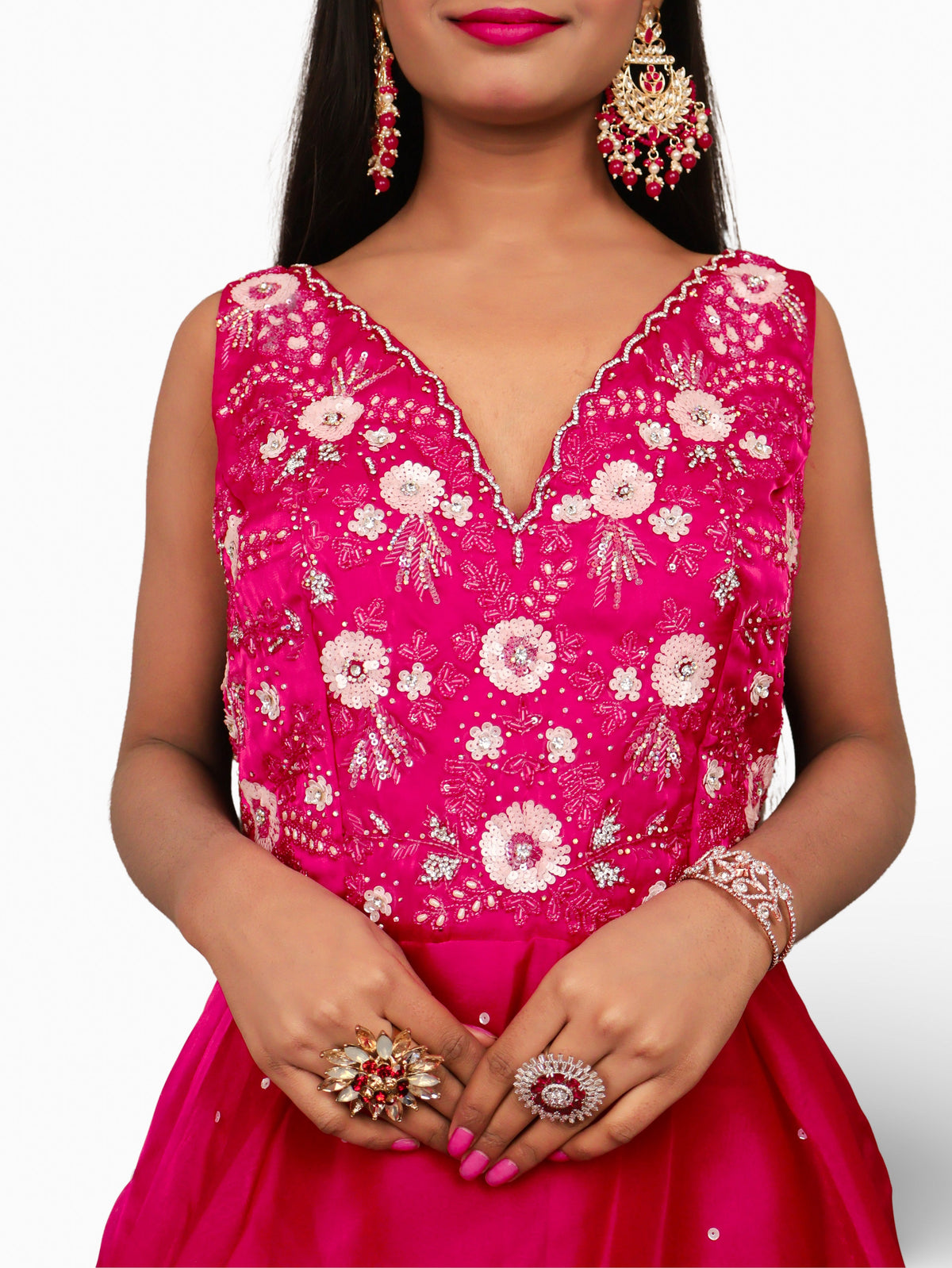 Gown with Sequin & Cut Dana Work by Shreekama
