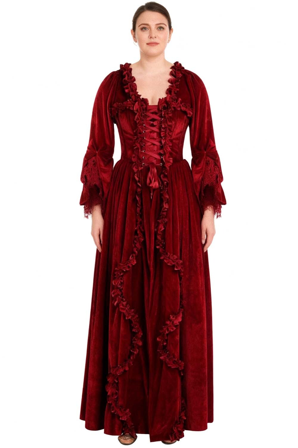 Maroon Rococo Muse Corset Dress