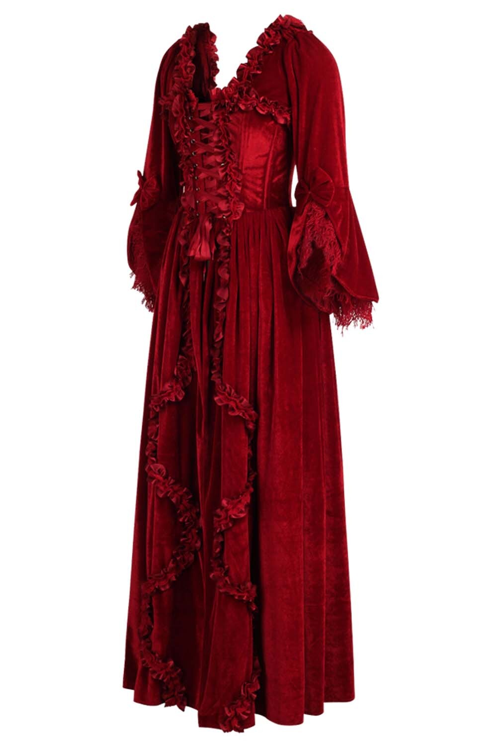 Maroon Rococo Muse Corset Dress
