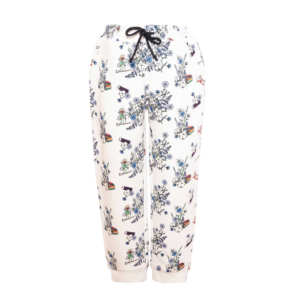 The Sweatpants — White Floral