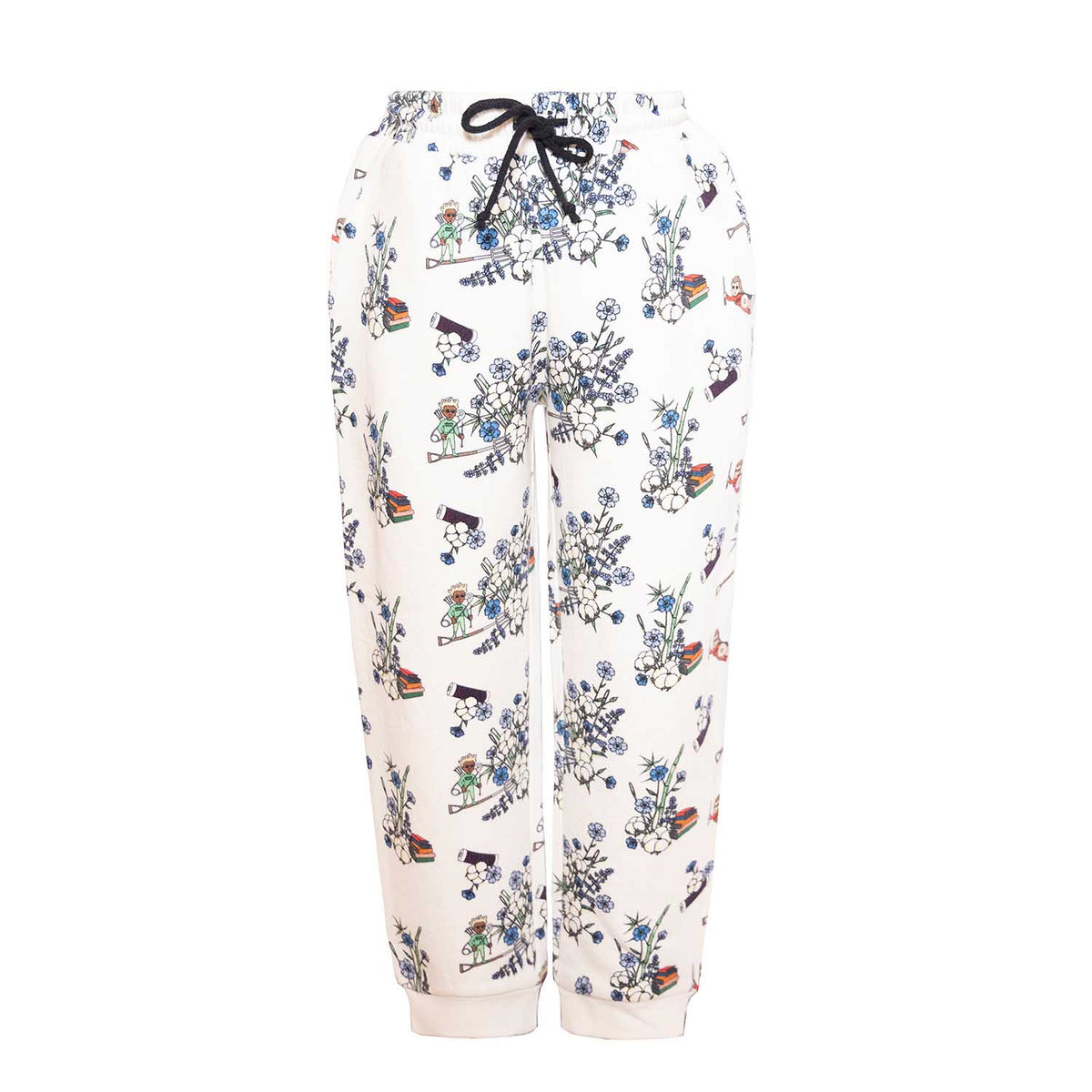 The Sweatpants — White Floral