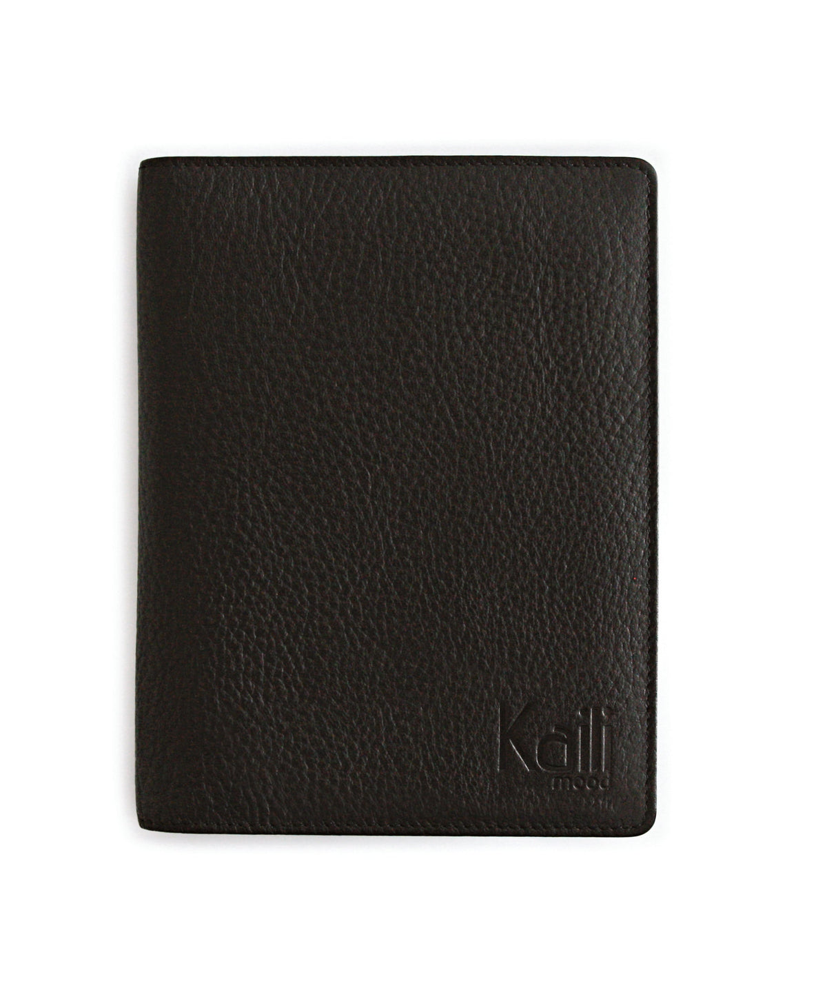 K0008AB | Porta Conto in Vera Pelle pieno fiore, grana dollaro. Mini slot interne e asola porta penna. Colore Nero. Dimensioni: cm 12 x 16 x 1.  Confezione: Sacchetto Tnt - Accessorio at Dealshubindia