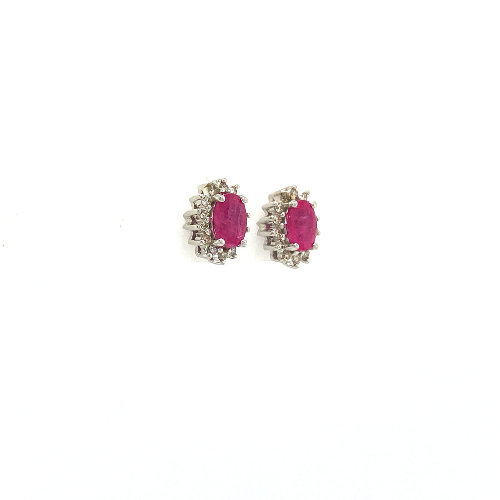 Ruby Earring in .925 Sterling Silver - KST 53477