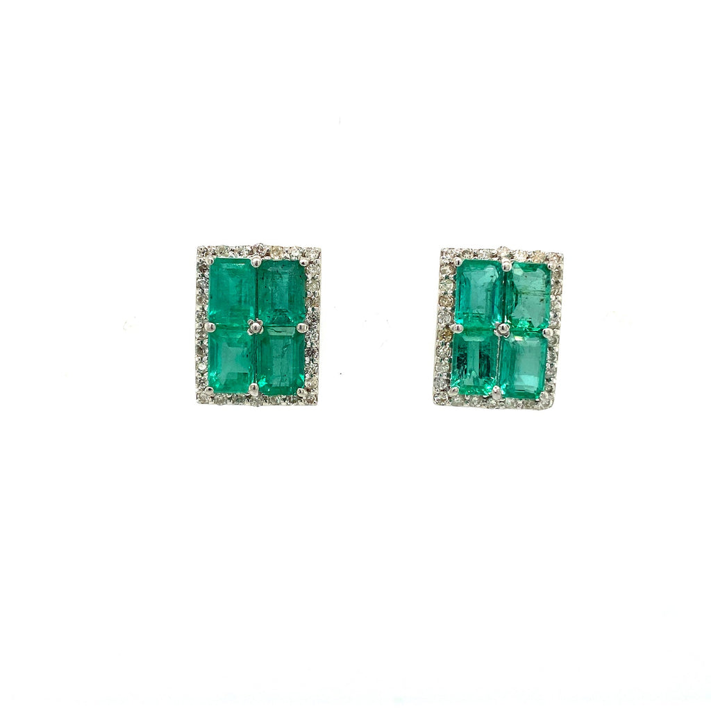 Emerald Earring in .925 Sterling Silver - KST 56313