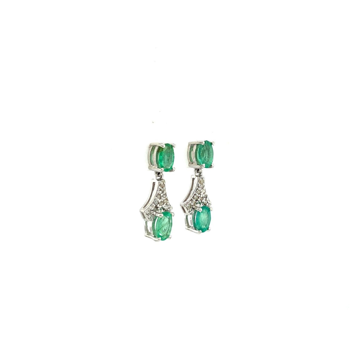 Emerald Earring in .925 Sterling Silver - KST 59359