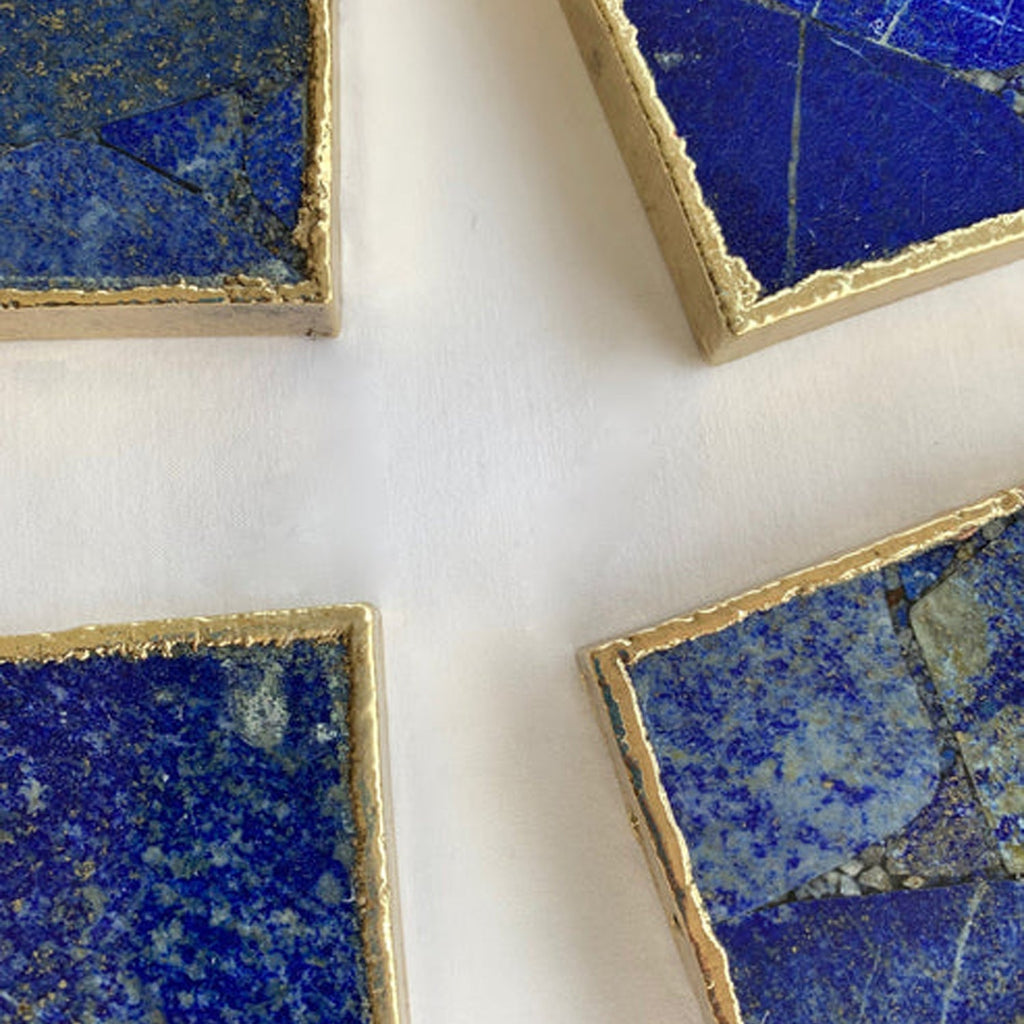 Lapis Lazuli Square Coasters – Set of 4