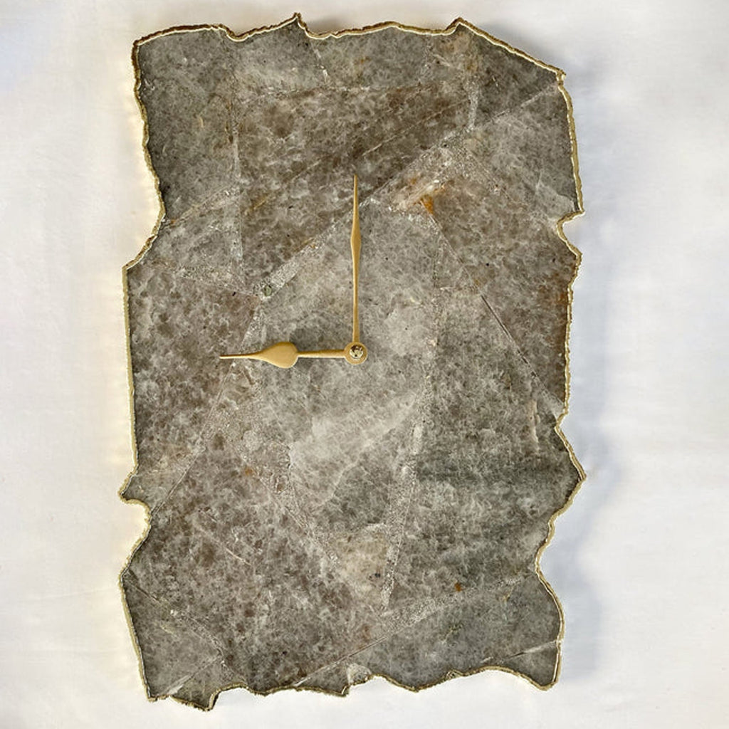 Large Gray Agate Wall Clock 10"x15"