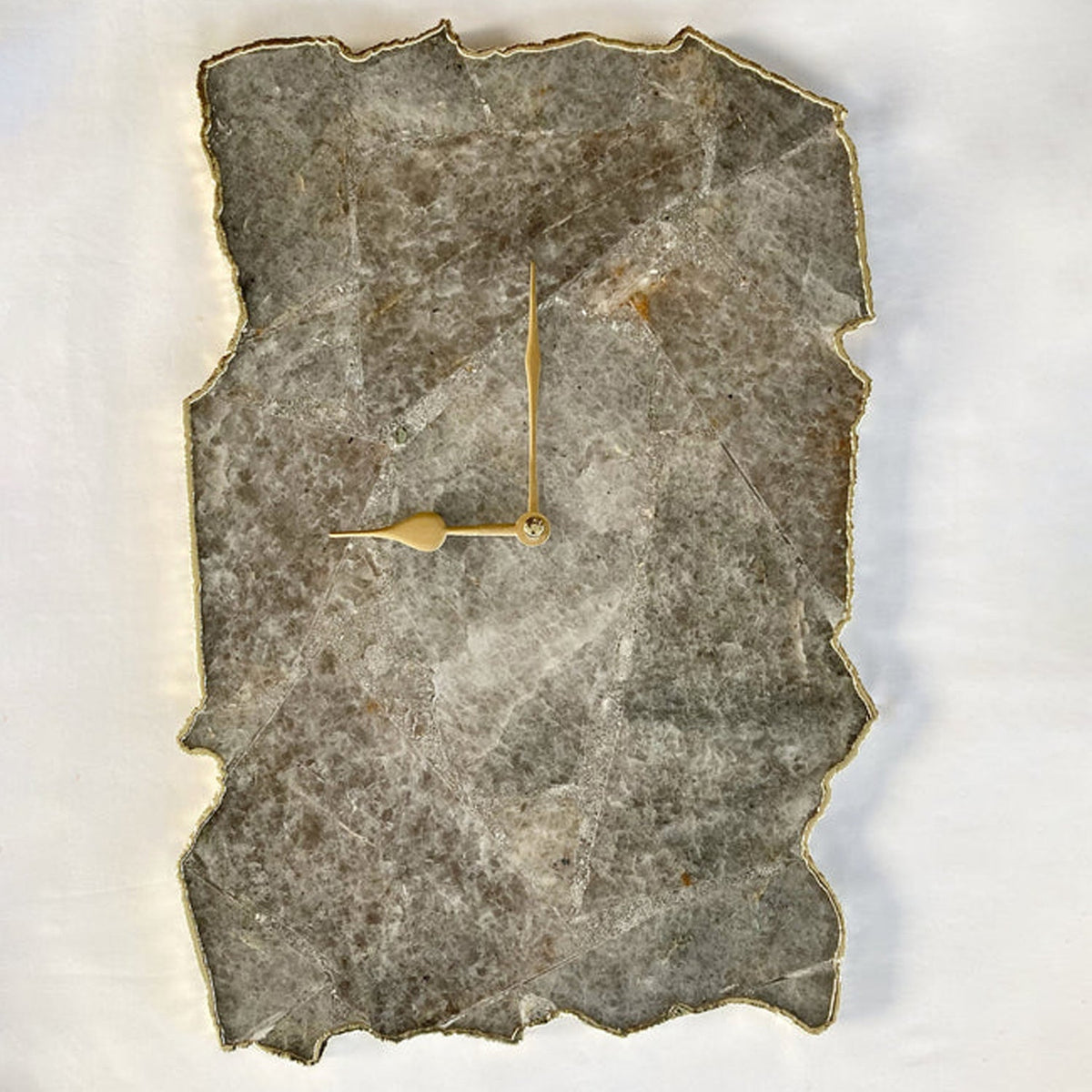 Large Gray Agate Wall Clock 10"x15"