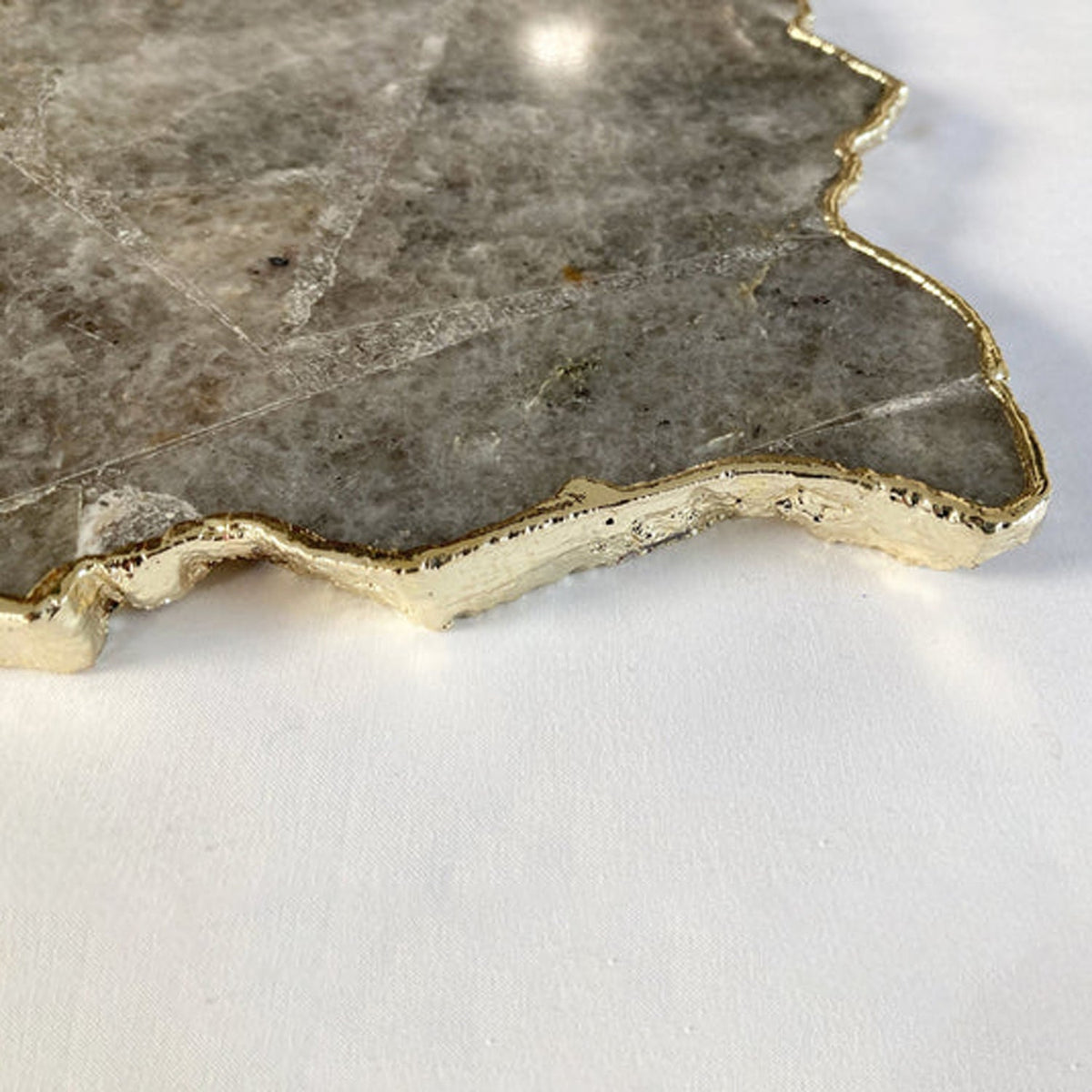 Large Gray Agate Wall Clock 10"x15"