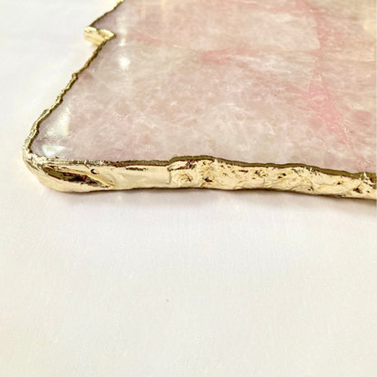 Large Rose Quartz Agate Cheese Platter/Tray 10"x15"