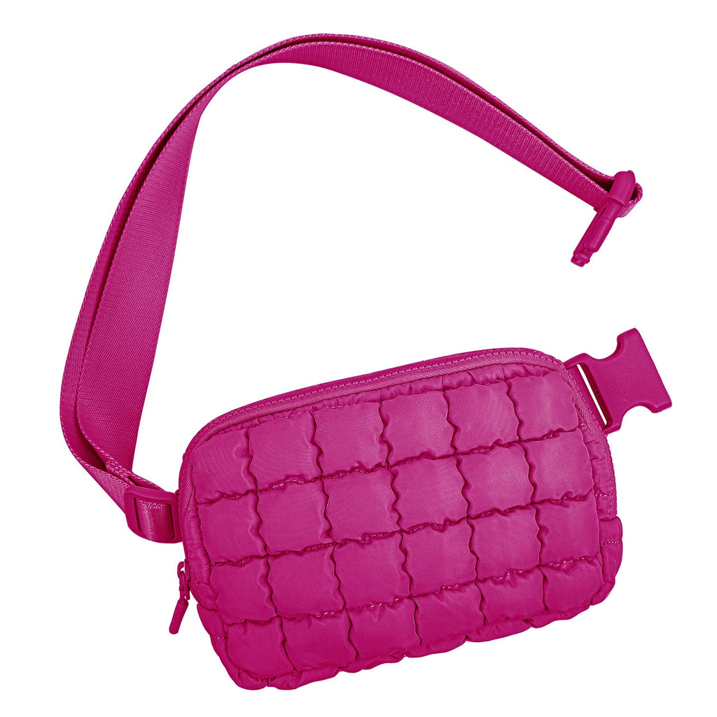 Evyn Quilted Puffer Sling Crossbody Belt Bum Fanny Waist Bag
