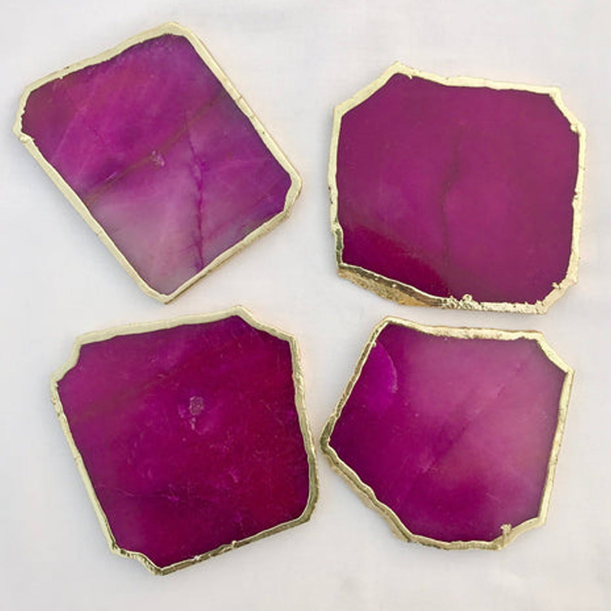 Magenta Aventurine Natural Edge Coasters – Set of 4