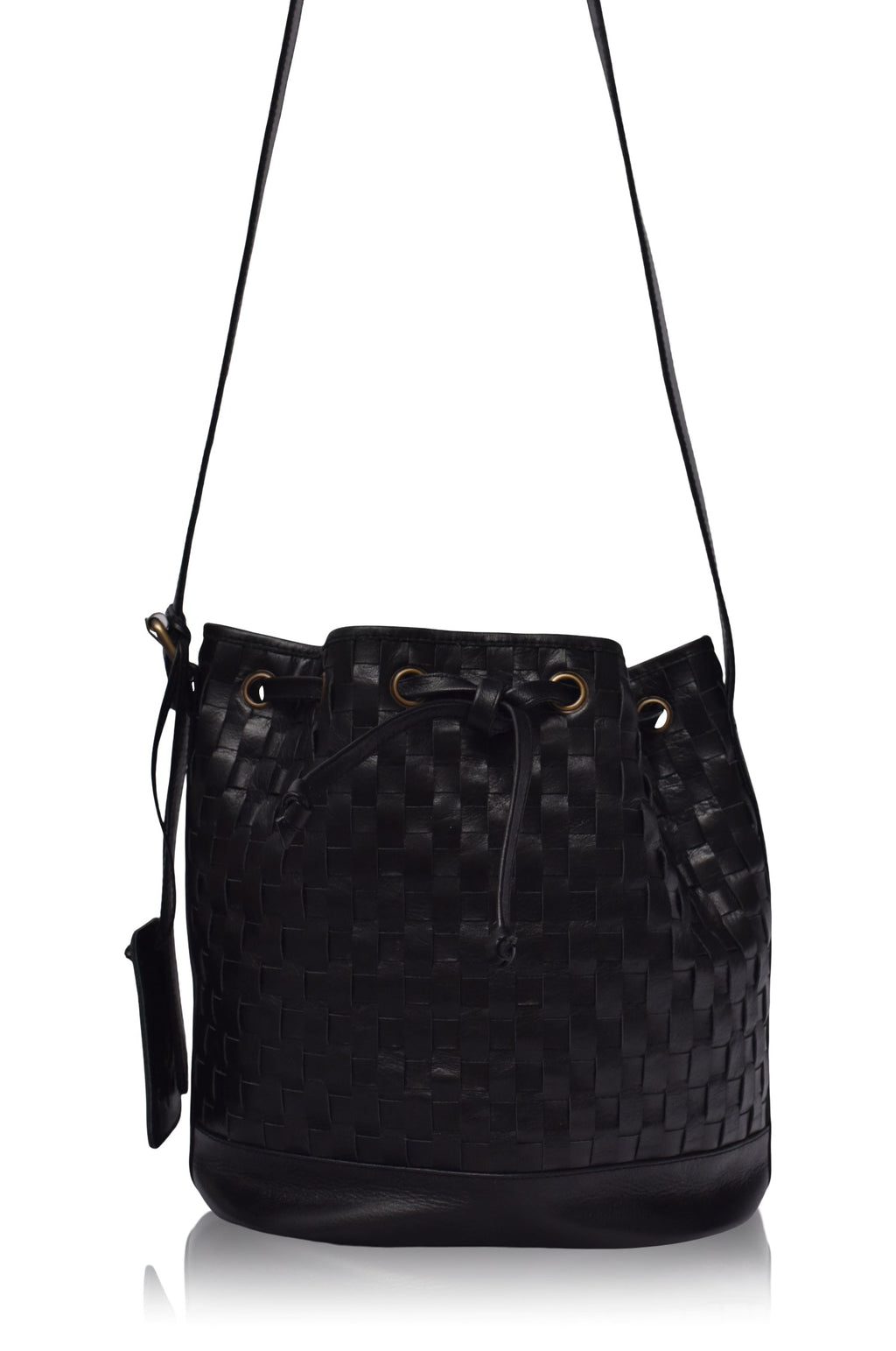 Margo Woven Drawstring Bag - Leather bag at Dealshubindia