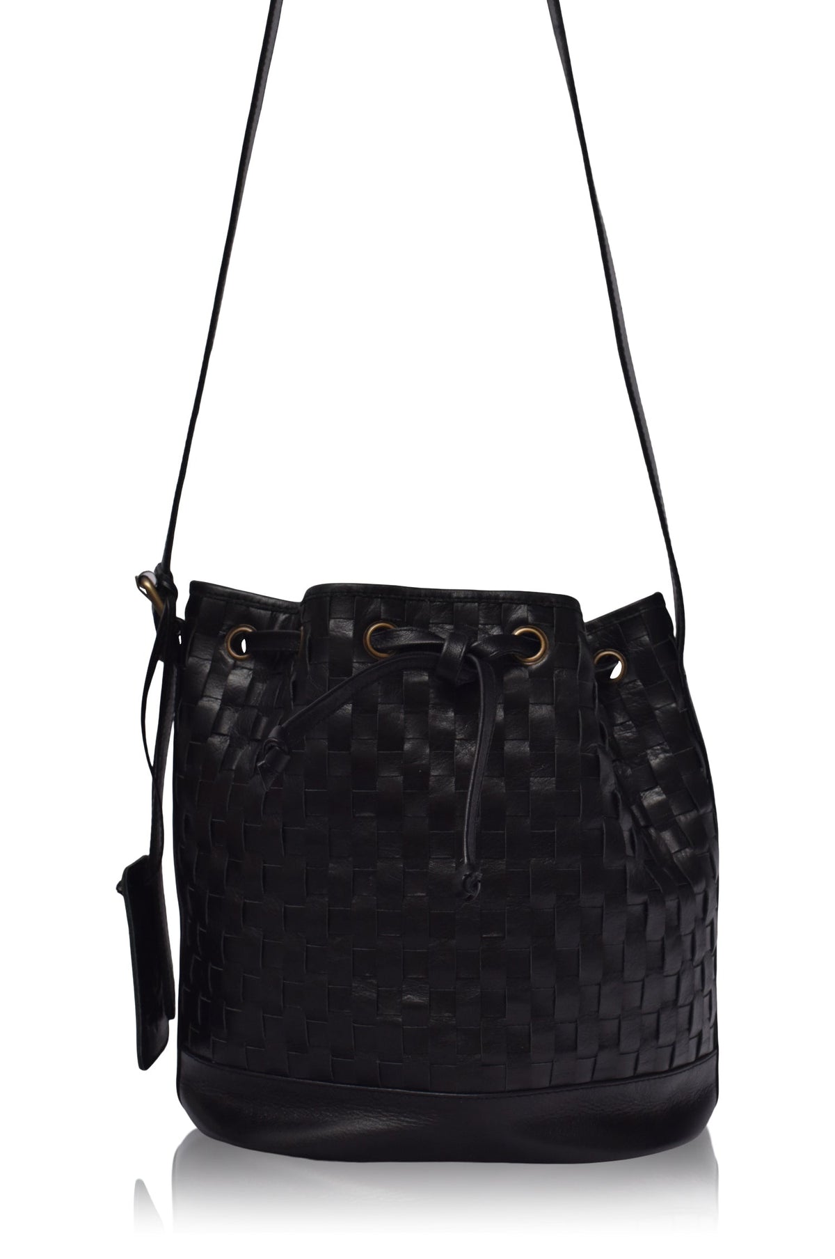 Margo Woven Drawstring Bag - Leather bag at Dealshubindia