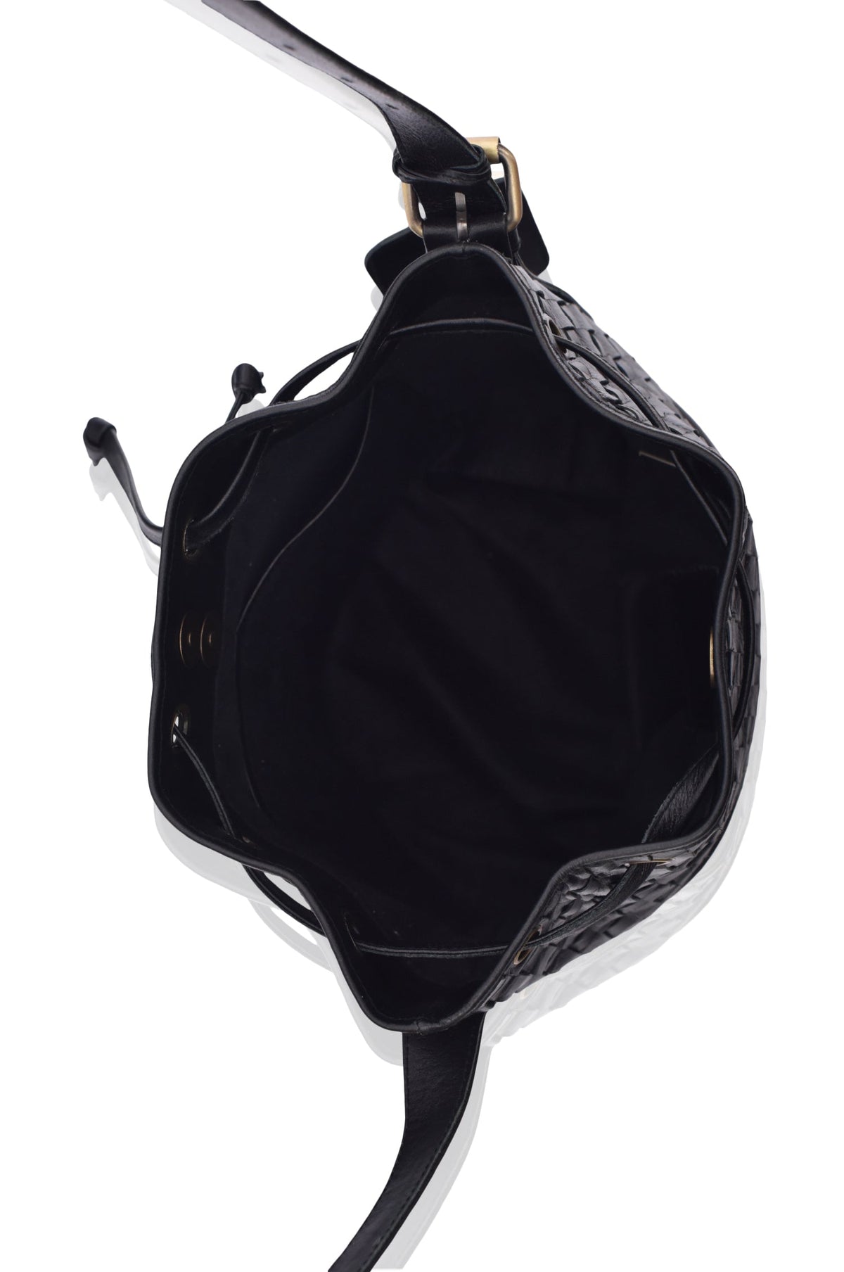 Margo Woven Drawstring Bag - Leather bag at Dealshubindia