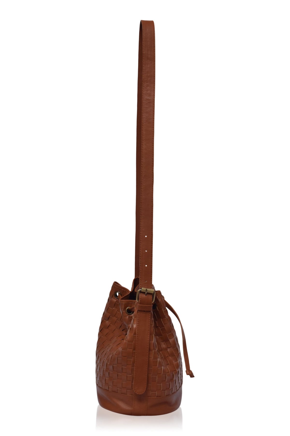 Margo Woven Drawstring Bag - Leather bag at Dealshubindia