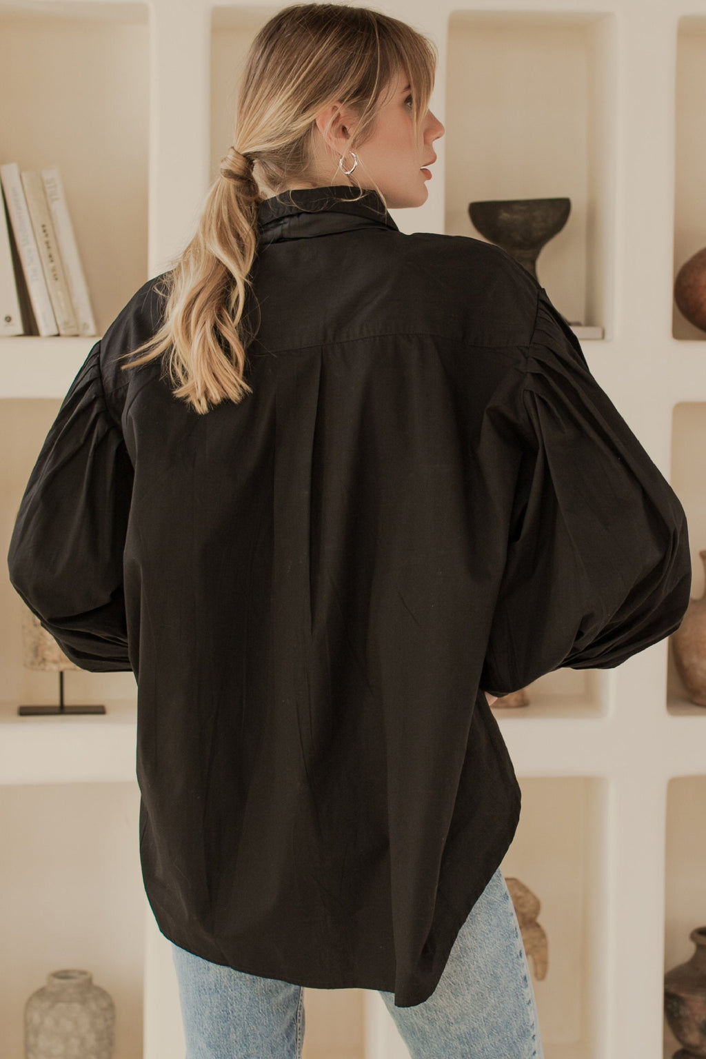 Merci Balloon Sleeve Oversized Shirt (Sale)