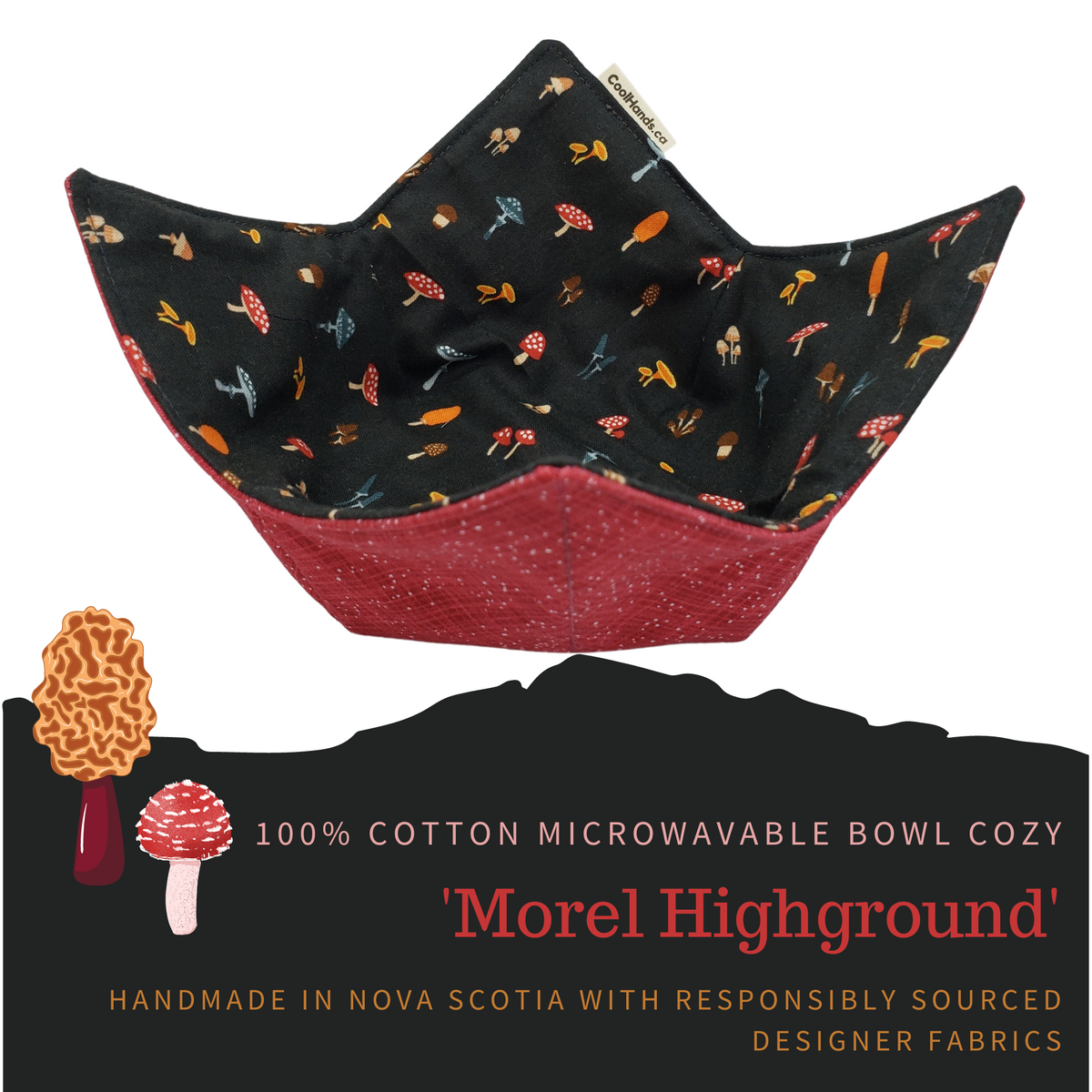 100% Cotton Microwavable Bowl Cozy - Morel Highground-0
