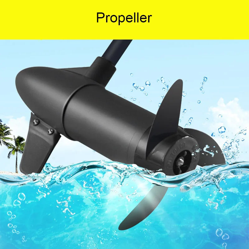 Black electric boat propeller with three blades for trolling motor shaft