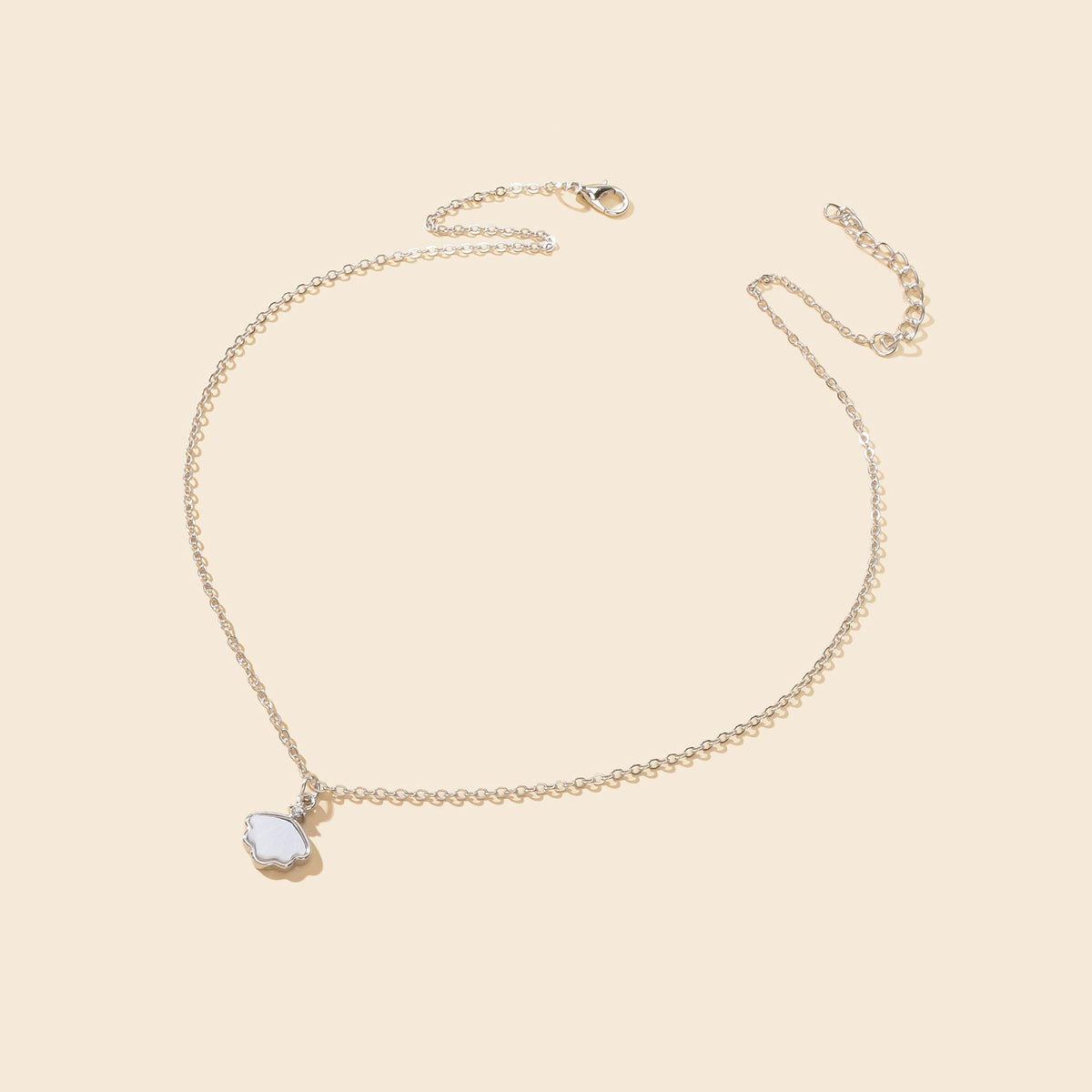 Personalized Jewellery White Resin Shell Shape Charm Delicate Everyday Necklace