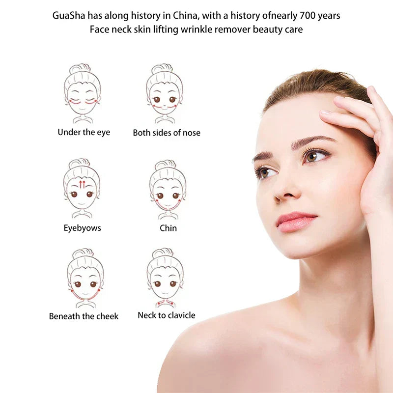 2Pcs Natural Jade Gua Sha & Facial Roller Premium Aventurine Stone Violet