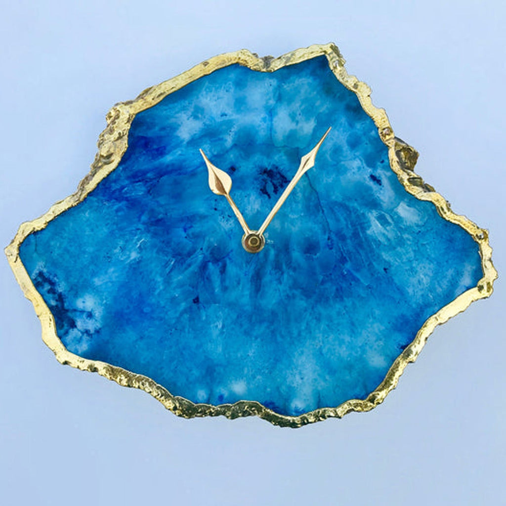 Ocean Blue Large Agate Wall/Table Clock