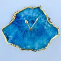 Ocean Blue Agate Natural Edge Desk Clock, 6 x 7 Inch-0