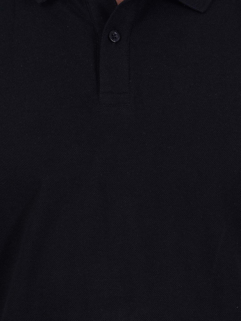Polo collar Cotton Tshirt for men and women for summer breathable cool soft fine fabric black