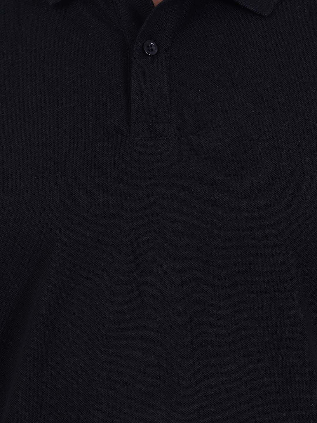 Polo collar Cotton Tshirt for men and women for summer breathable cool soft fine fabric black