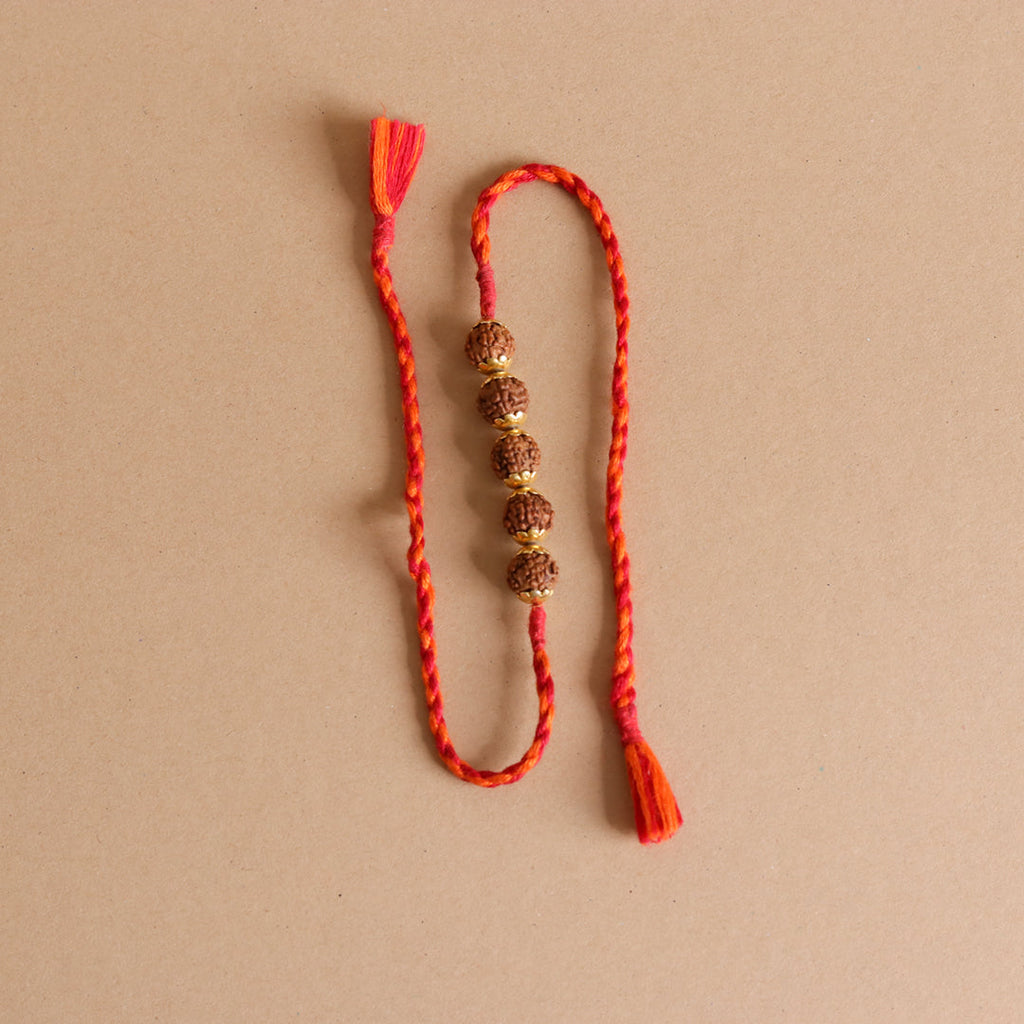 Rudraksha Golden Rakhi