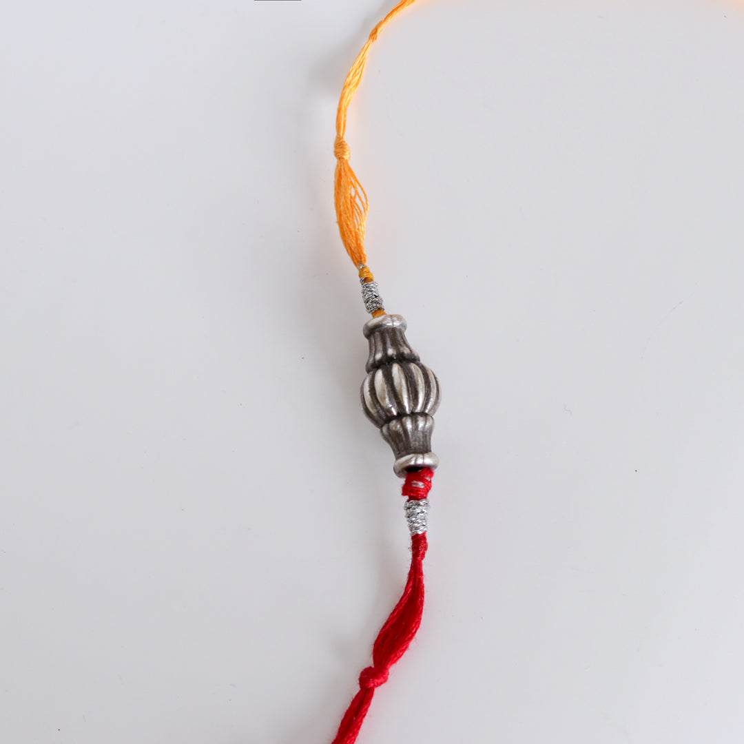 Sliver Ovol Beads Rakhi