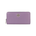 RB1081SY | Women's zip-up wallet made in Italy in genuine grained leather. Color: Purple. Dimensions: 20 x 10 x 2.5 cm.-0