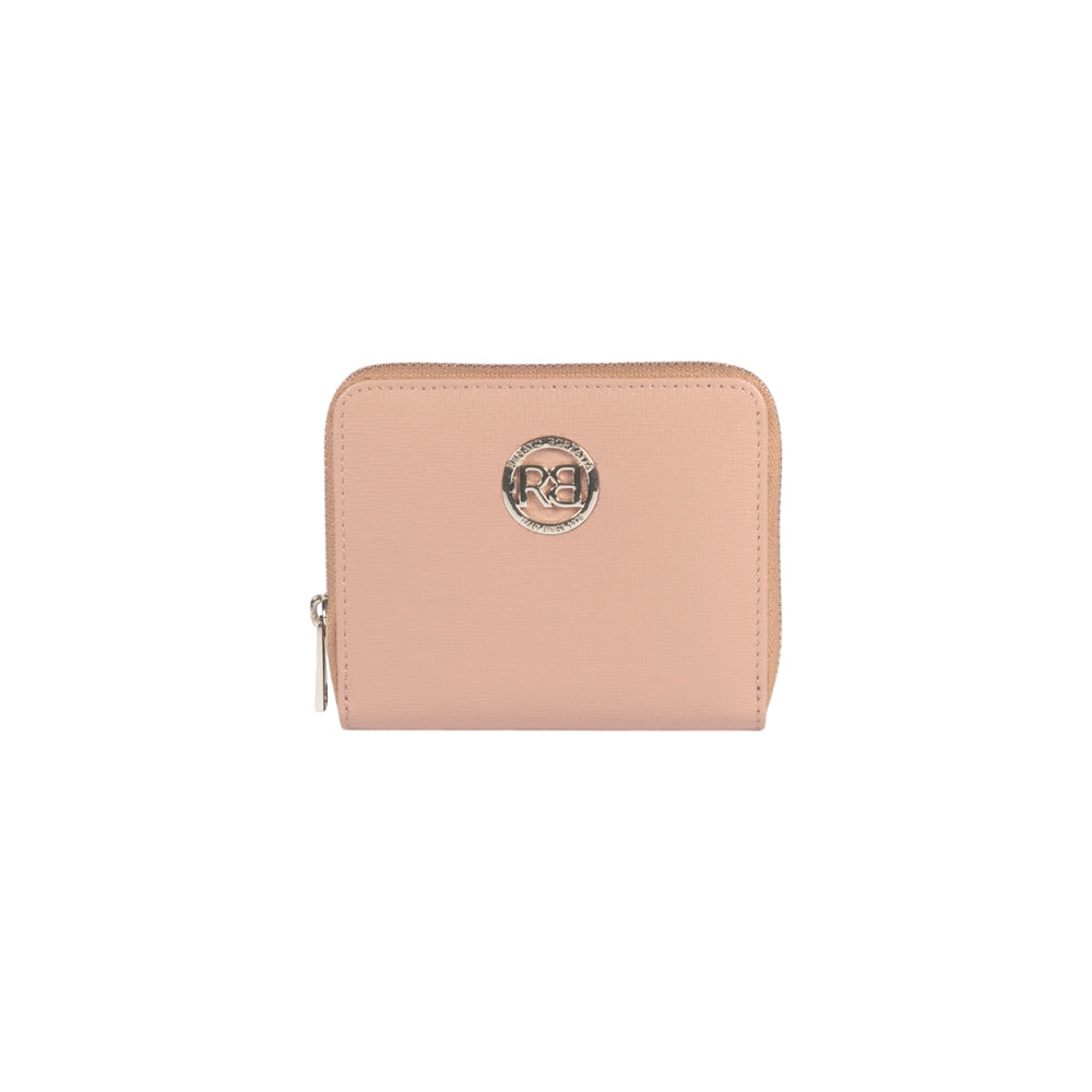 RB1086AU | Portafogli Donna con Chiusura Lampo Made in Italy in Vera Pelle Saffiano. Colore Cipria - Accessorio at Dealshubindia