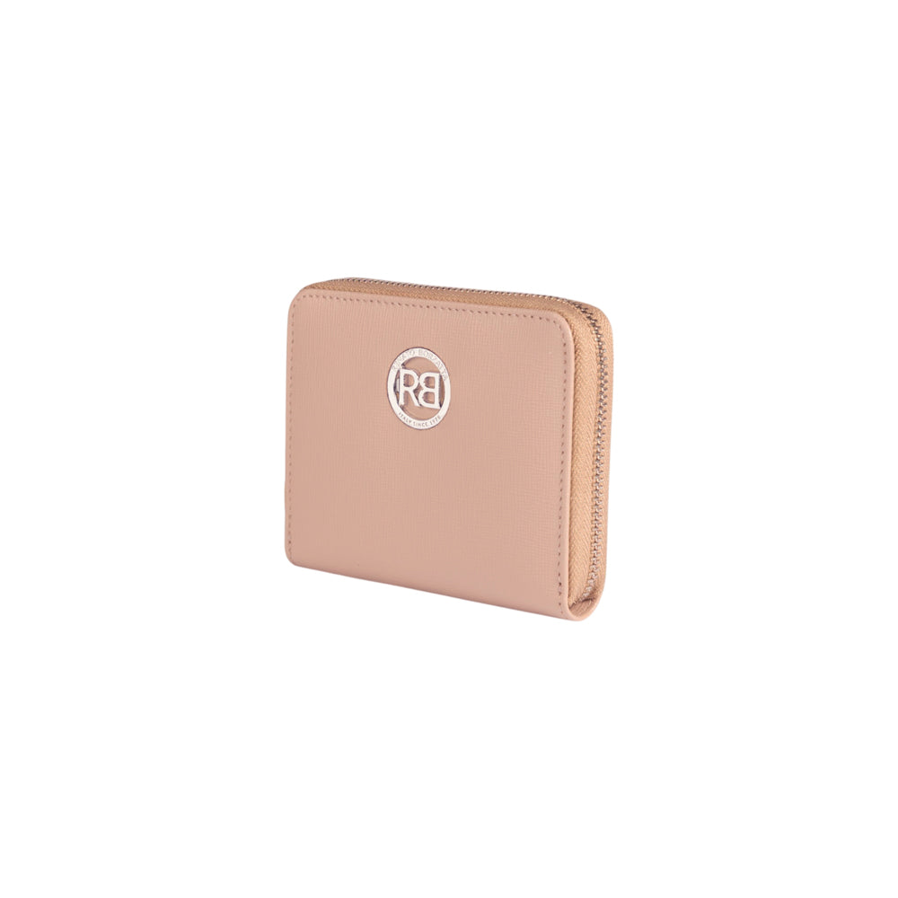 RB1086AU | Portafogli Donna con Chiusura Lampo Made in Italy in Vera Pelle Saffiano. Colore Cipria - Accessorio at Dealshubindia