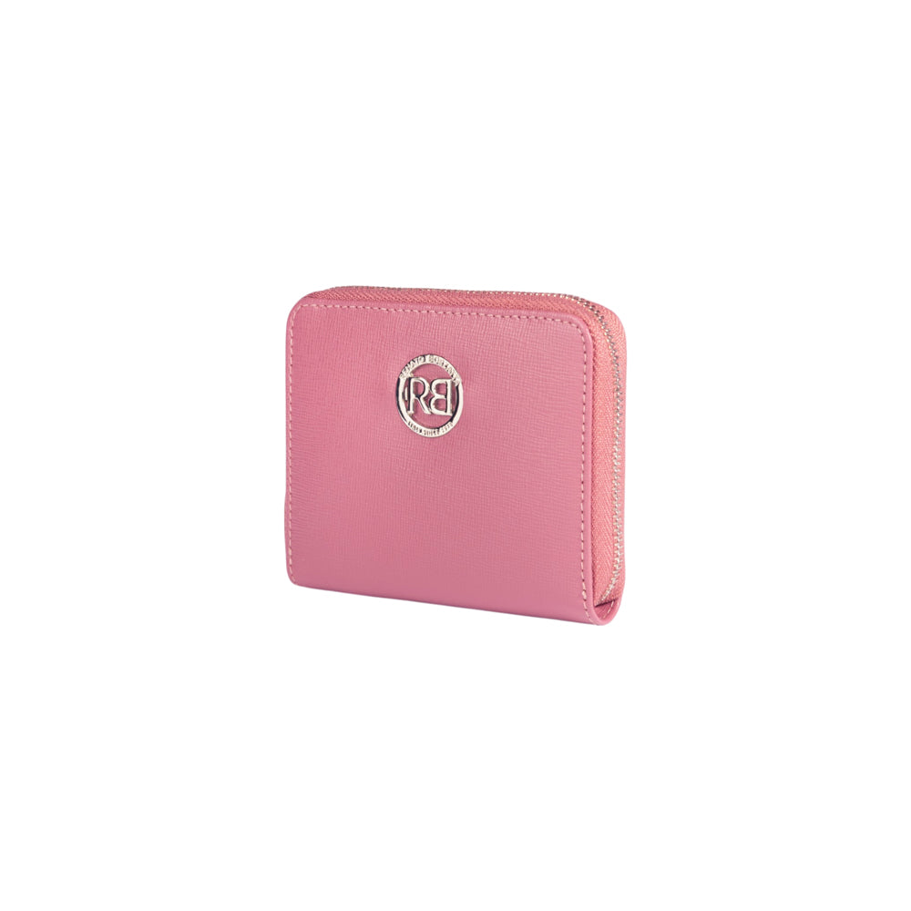 RB1086BS | Women's Zip Around Wallet Made in Italy in Genuine Saffiano Leather. Color: Peony - Accessory at Dealshubindia