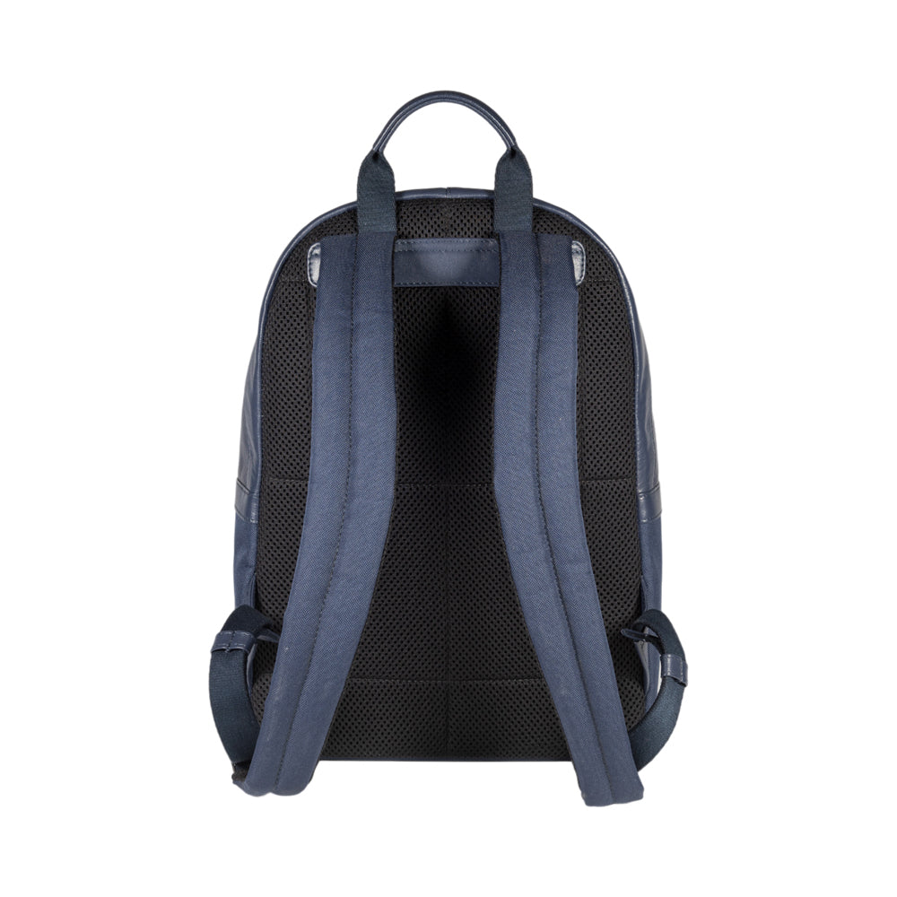 RB2001D | Netbook/Tablet Carrier Backpack in Nylon/Vera Leather, with light grain. Zipper closure and adjustable shoulder straps - Blue color - Dimensions: 27 x 38 x 14 cm. Packaging: Non-Woven Fabric Bag - Bag at Dealshubindia