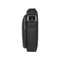 RB2002A | Nylon/Vera Leather Shoulder Bag, with light grain. Zipper closure and adjustable shoulder strap - Black color - Size: 15.5 x 21 x 7 cm. Packaging: Non-Woven Fabric Bag - Bag at Dealshubindia