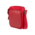RB2002V | Nylon/Vera Leather Shoulder Bag, with light grain. Zipper closure and adjustable shoulder strap - Red color - Size: 15.5 x 21 x 7 cm. Packaging: Non-Woven Fabric Bag - Bag at Dealshubindia