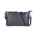 RB2003D | Genuine full-grain leather shoulder/wrist bag, dollar/light grain. Removable shoulder strap and handle. Blue color. Dimensions: 22 x 14 x 2.5 cm. Packaging: Non-Woven Fabric Bag - Bag at Dealshubindia