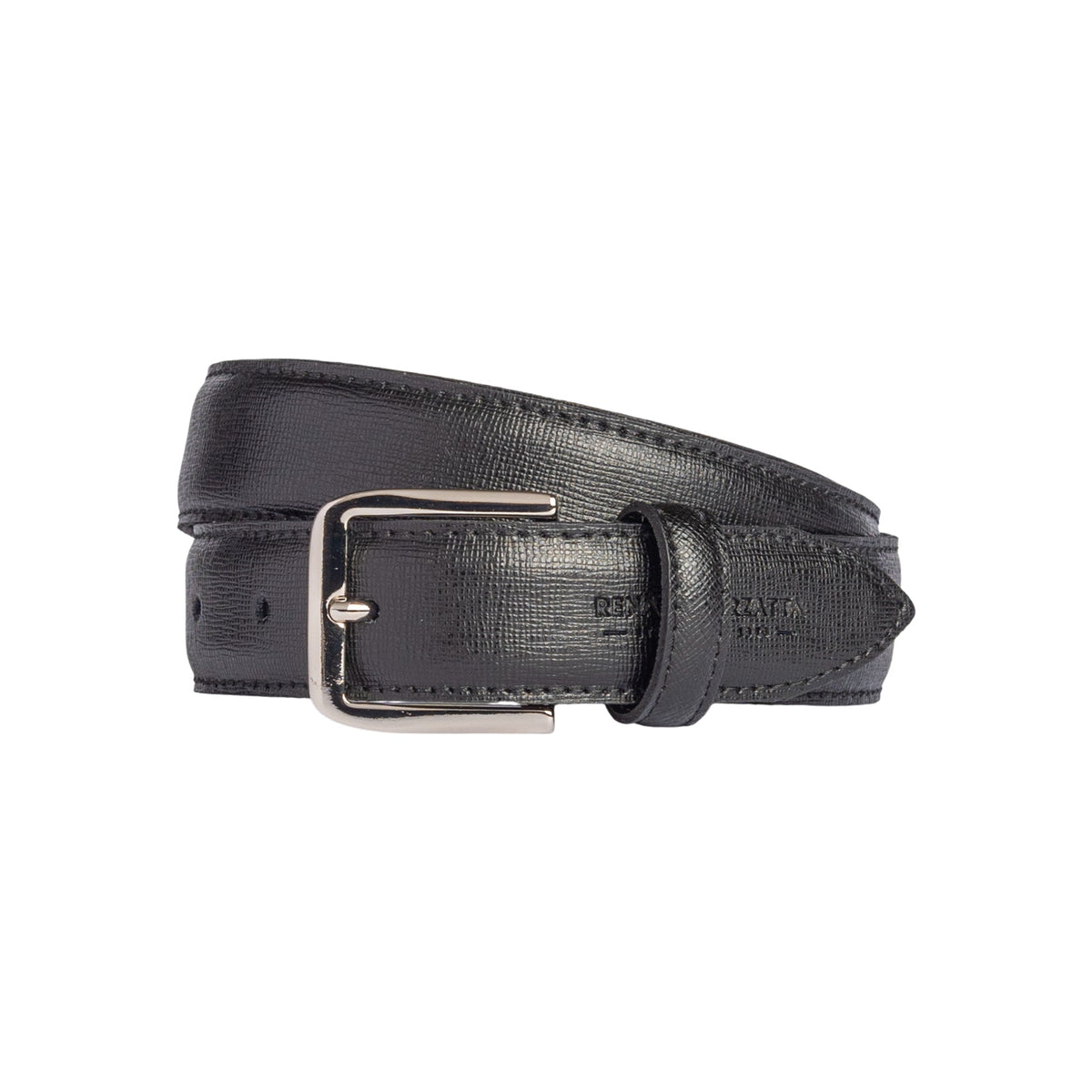 RB4017A | Cintura Donna Made in Italy in Vera Pelle Saffiano. Fibbia in finitura Argento Lucido. Colore Nero. Dimensioni: cm 115 x 3,0 x 0,5 (giro vita cm 100) - Accessorio at Dealshubindia