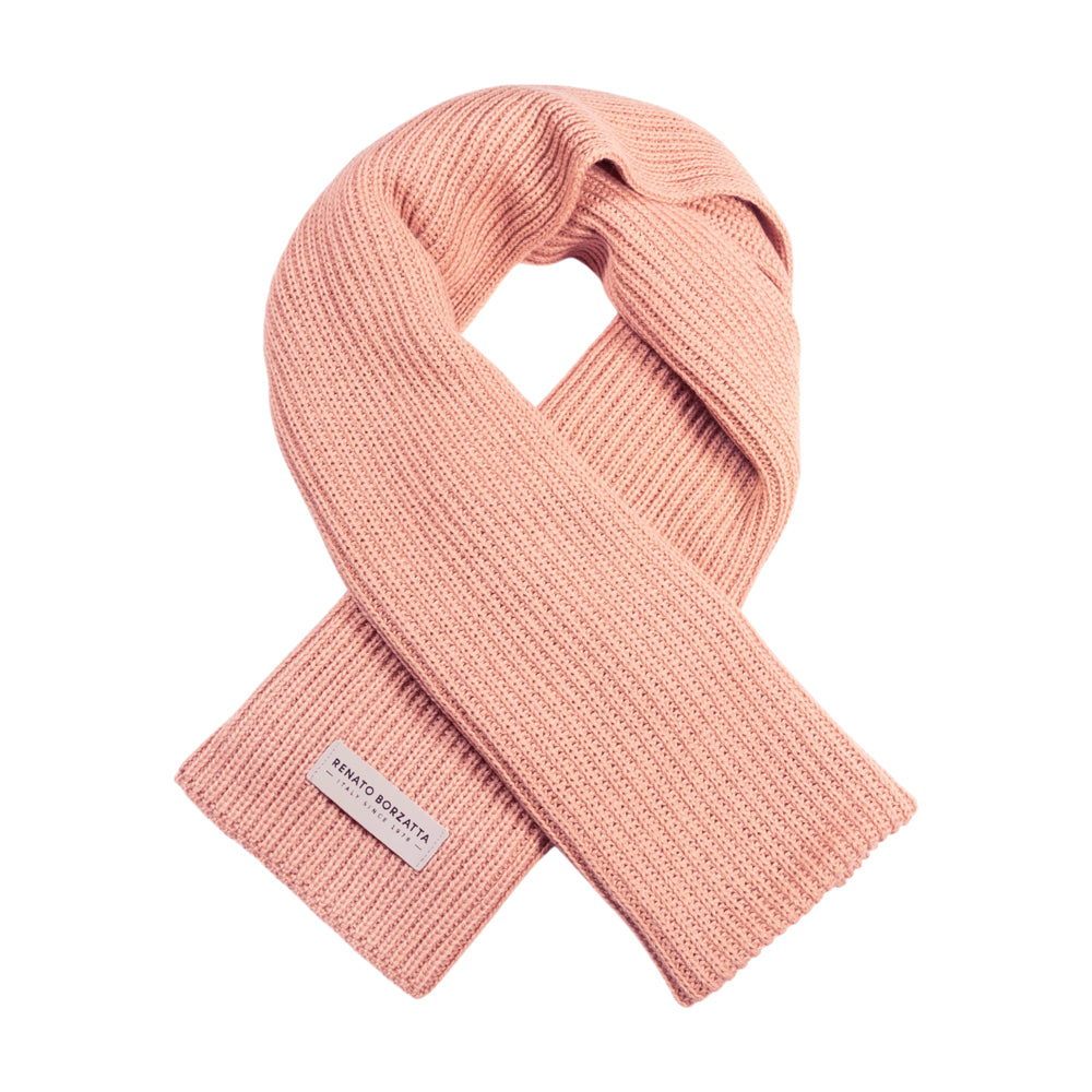 RB5002BJ | CERVINO Wool Blend Knit Scarf Made in Italy, Pink - Hats and Scarves at Dealshubindia