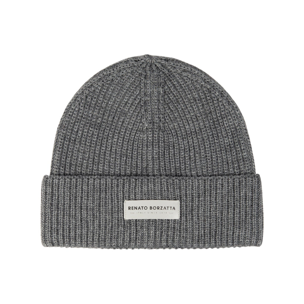 RB5003F | CERVINO Mixed Wool Knit Cap Made in Italy. Color Grey Melange - One Size - Caps and Scarves at Dealshubindia