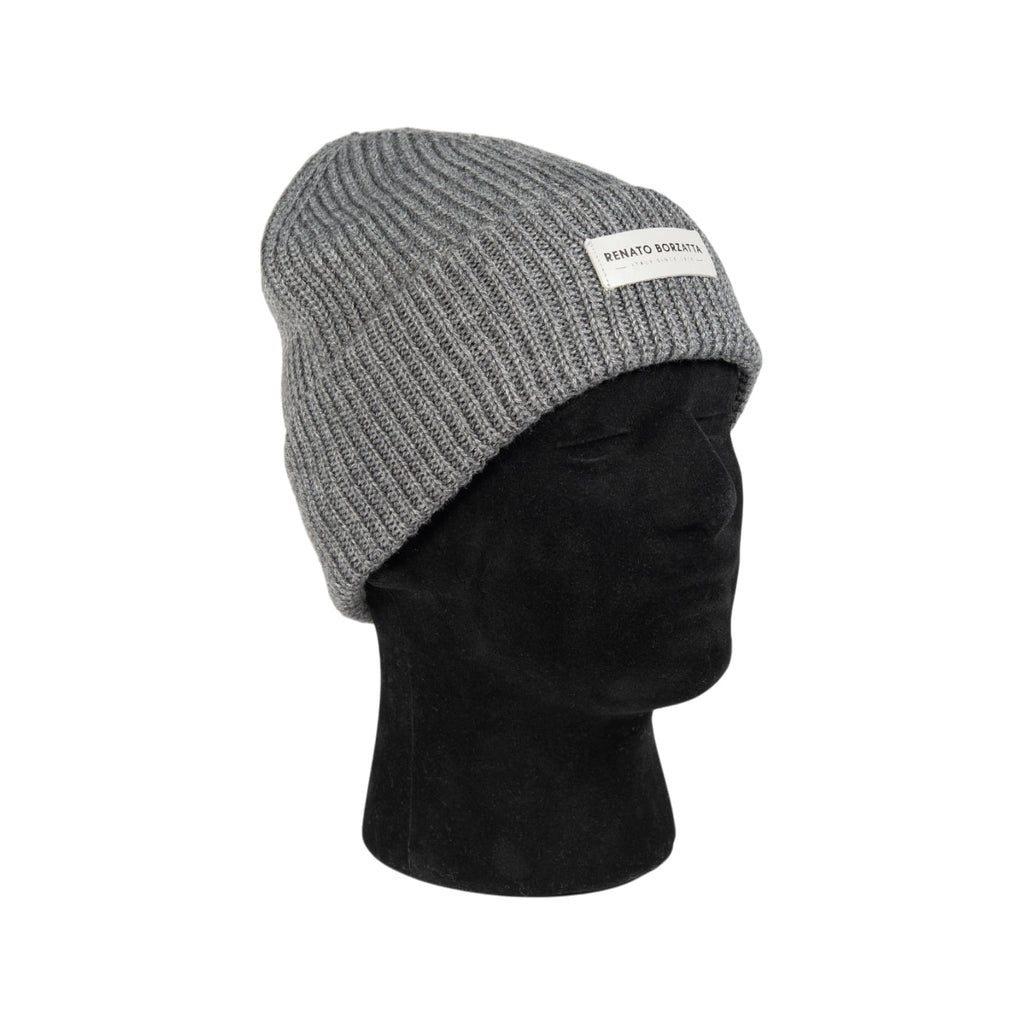 RB5003F | CERVINO Mixed Wool Knit Cap Made in Italy. Color Grey Melange - One Size - Caps and Scarves at Dealshubindia