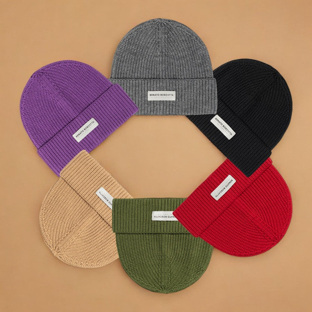 RB5003F | CERVINO Mixed Wool Knit Cap Made in Italy. Color Grey Melange - One Size - Caps and Scarves at Dealshubindia