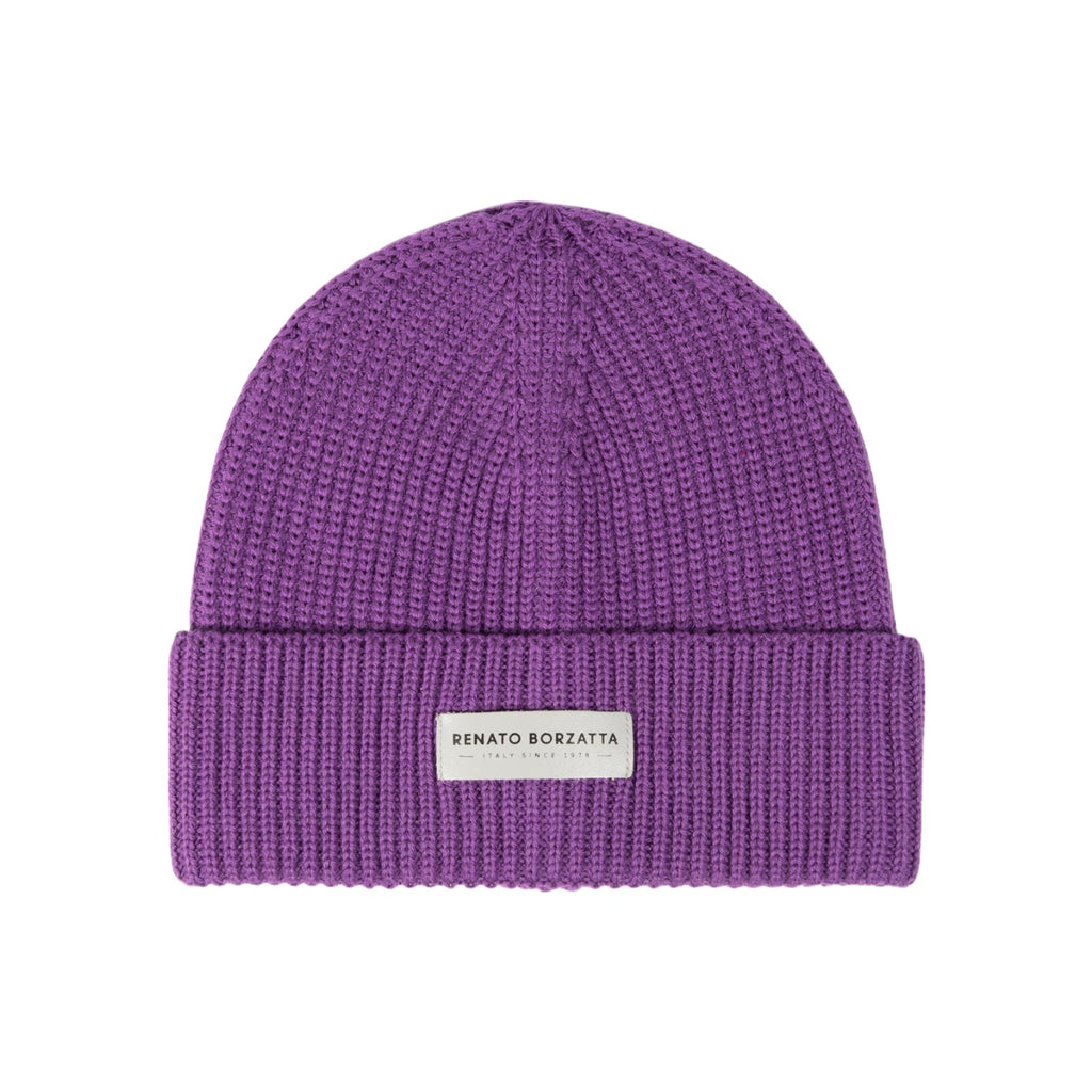 RB5003Y | CERVINO Mixed Wool Knit Cap Made in Italy. Color Purple - One Size - Caps and Scarves at Dealshubindia