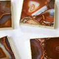 Red Agate Square Coasters – Set of 4