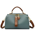 Crossbody Tote Bag Solid PU Leather Shoulder Women (Green) - Apparel & Accessories > Handbags, Wallet's & Cases > Handbags > Cross Body Bags at Dealshubindia